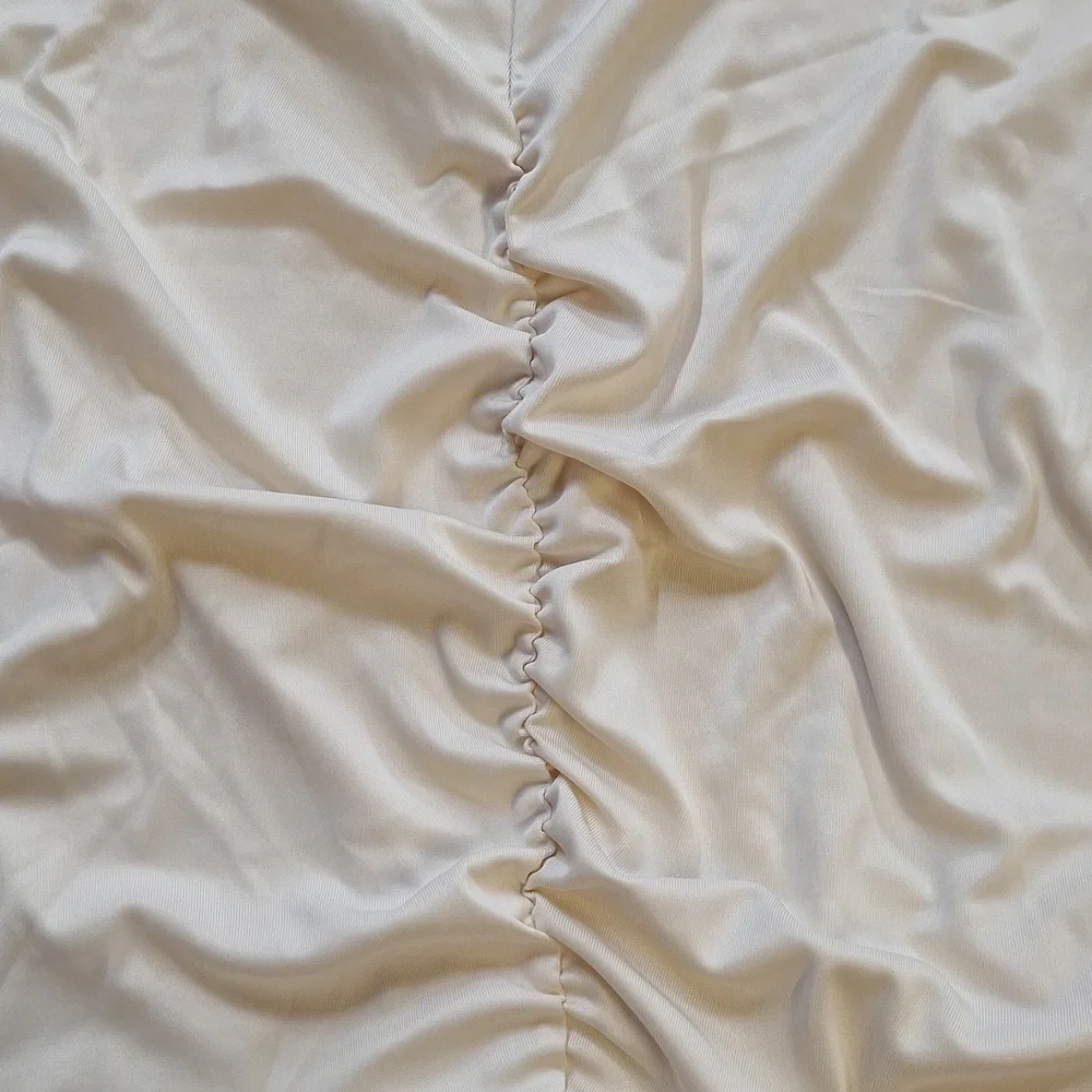 NEW! Long Sleeve Ruched Slim Fit Bodysuit, Cream - A New Day - Picture 4 of 9